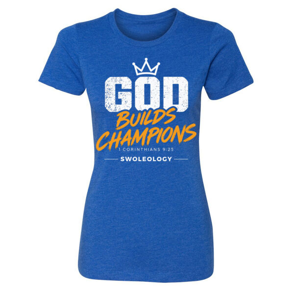 GOD BUILDS CHAMPIONS - WOMEN'S FITTED T-SHIRT Thumbnail